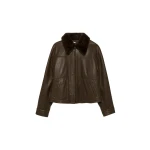 SIMKHAI Mel Leather Jacket in Olive