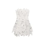 SIMKHAI Miri Embroidered Cotton Bustier Mini Dress in Ivory