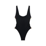 SIMKHAI Mona Studded Scoop Neck One Piece in Black