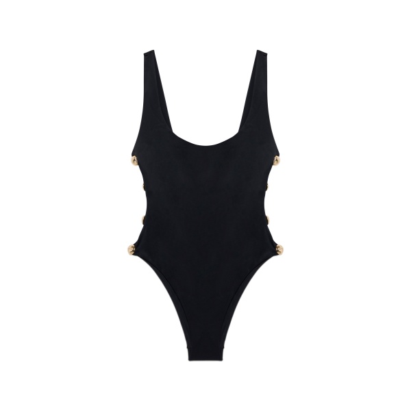 SIMKHAI Mona Studded Scoop Neck One Piece in Black