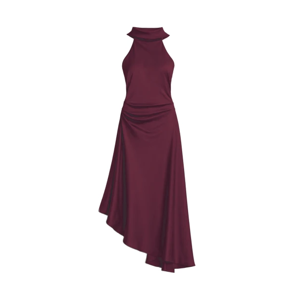 SIMKHAI Monica Satin Dress in Fig
