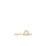 SIMKHAI Monogram Snake Leather Flat Slide in Pistachio