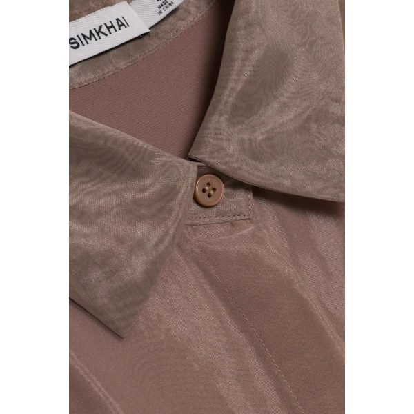 Montgomery Organza Midi Dress in Coffee - Image 6