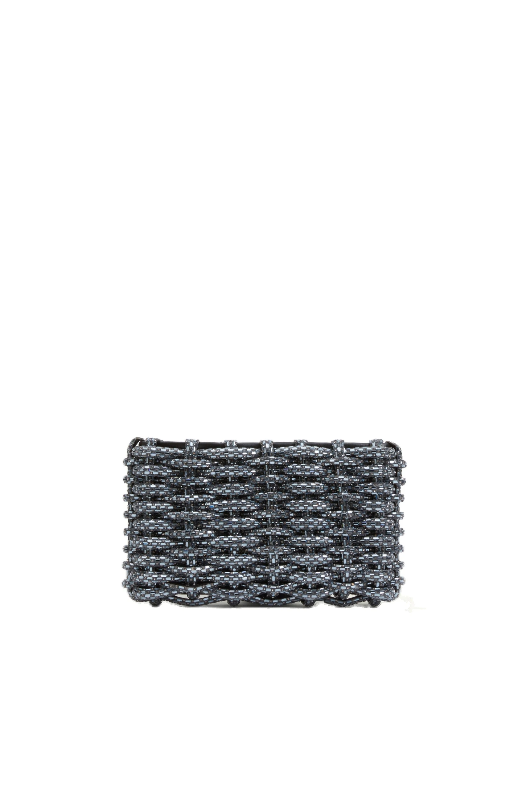 SIMKHAI Morgan Woven Rhinestone Clutch in Black SIMKHAI Morgan Woven Rhinestone Clutch in Black
