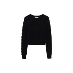 SIMKHAI Myra Embellished Knit Top in Black