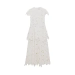 SIMKHAI Neve Embroidered Cotton Midi Dress in Ivory