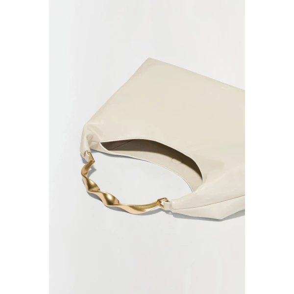Nixi Leather Hobo Bag in Sand - Image 6