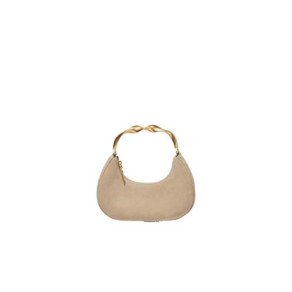 SIMKHAI Nixi Suede Crescent Bag in Desert