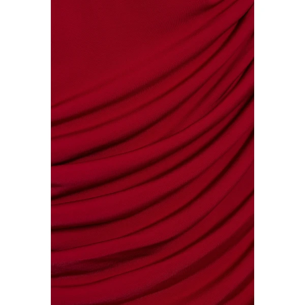 Norvelle Draped Jersey Gown in Lipstick - Image 6