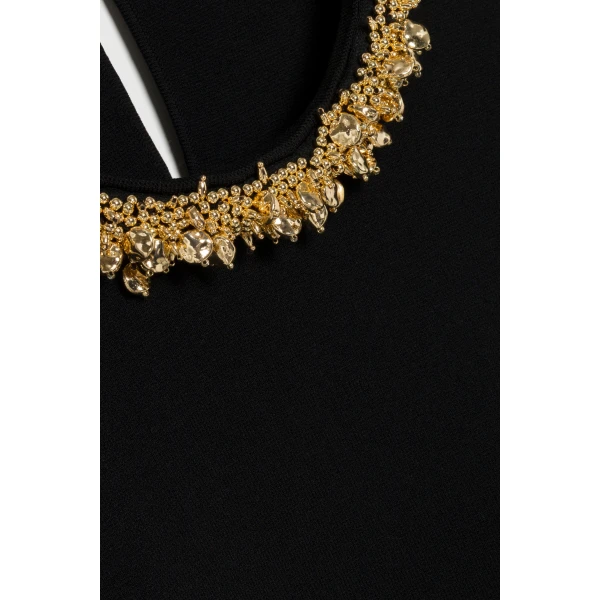 Nuria Compact Knit Top in Black Gold - Image 6