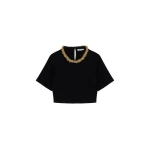 SIMKHAI Nuria Compact Knit Top in Black Gold