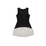 SIMKHAI Olympia Taffeta Mini Dress in Black Multi