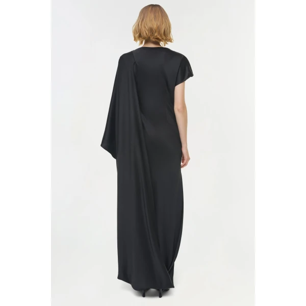 Ora Satin Gown in Black - Image 5