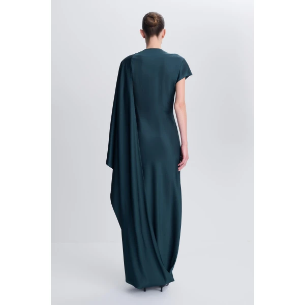 Ora Satin Gown in Dark Spruce - Image 5