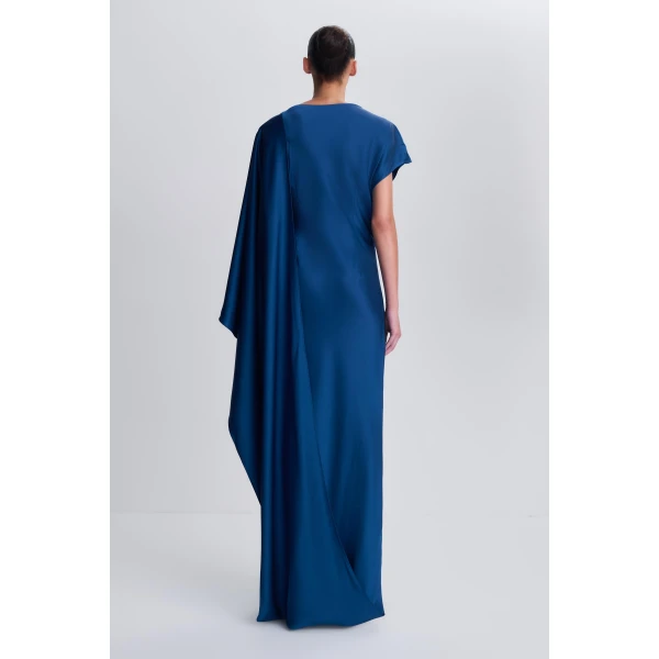Ora Satin Gown in Ink - Image 5