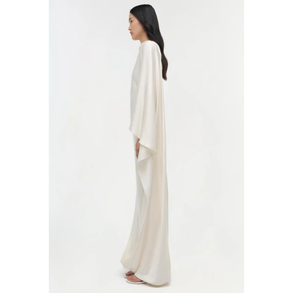 Ora Satin Gown in Ivory - Image 5