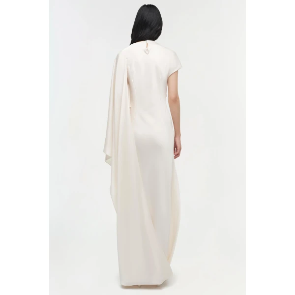 Ora Satin Gown in Ivory - Image 6