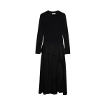 SIMKHAI Ornella Knit Satin Midi Dress in Black