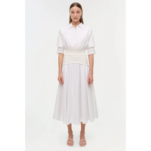 Ovie Midi Skirt in White - Image 6