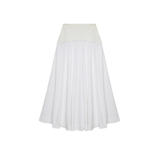 SIMKHAI Ovie Midi Skirt in White