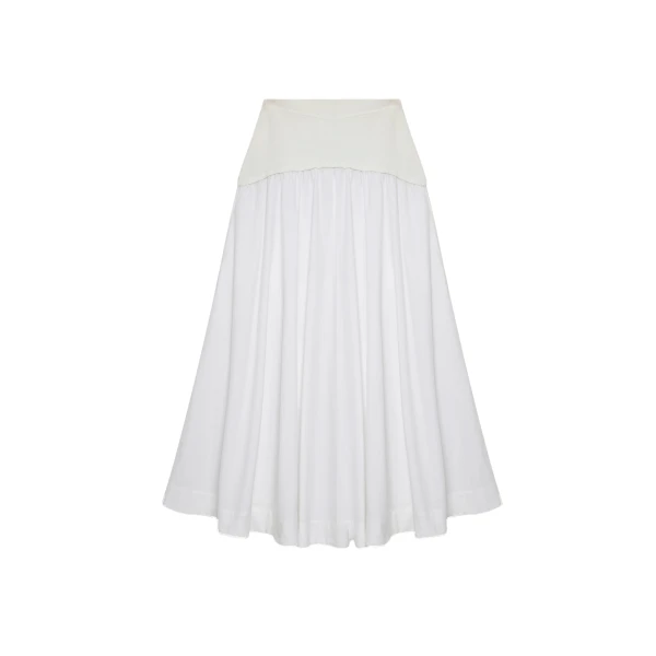SIMKHAI Ovie Midi Skirt in White