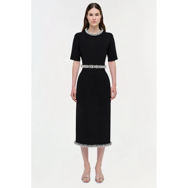 Ozelle Embellished Knit Top in Black - Image 5