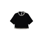 SIMKHAI Ozelle Embellished Knit Top in Black