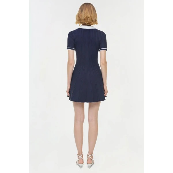 Page Knit Polo Mini Dress in Midnight Multi - Image 5