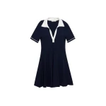 SIMKHAI Page Knit Polo Mini Dress in Midnight Multi