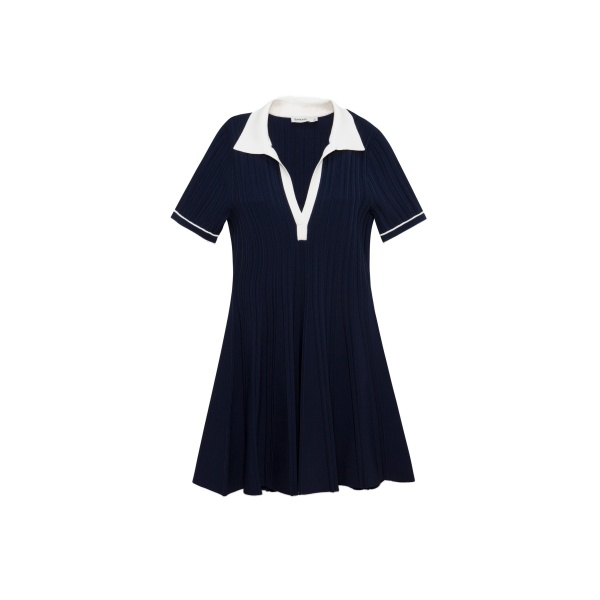 SIMKHAI Page Knit Polo Mini Dress in Midnight Multi