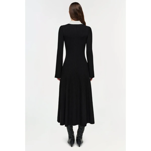 Philippa Knit Mini Dress in Black - Image 5