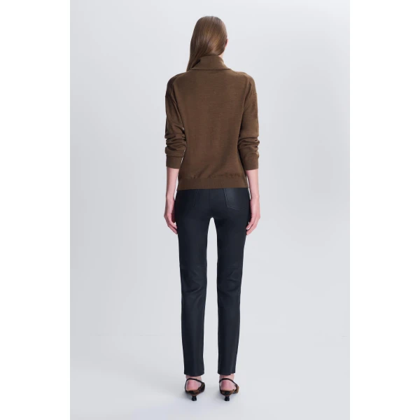 Rae Leather High Rise Skinny Pant in Black - Image 5