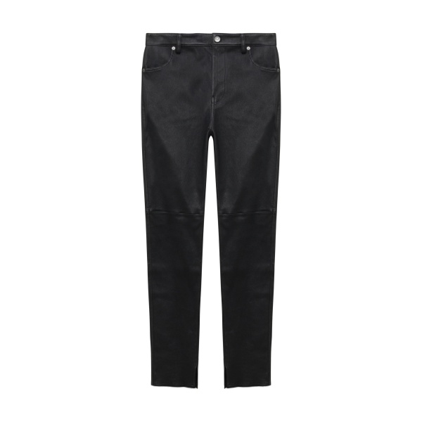 SIMKHAI Rae Leather High Rise Skinny Pant in Black