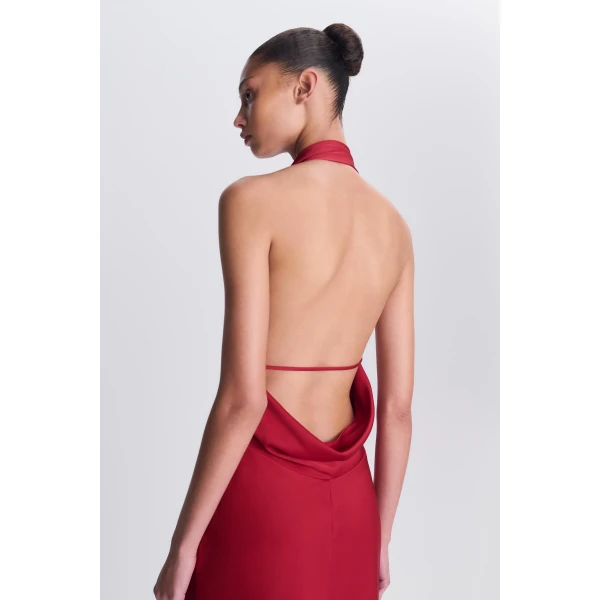 Reannon Draped Gown in Lipstick - Image 6