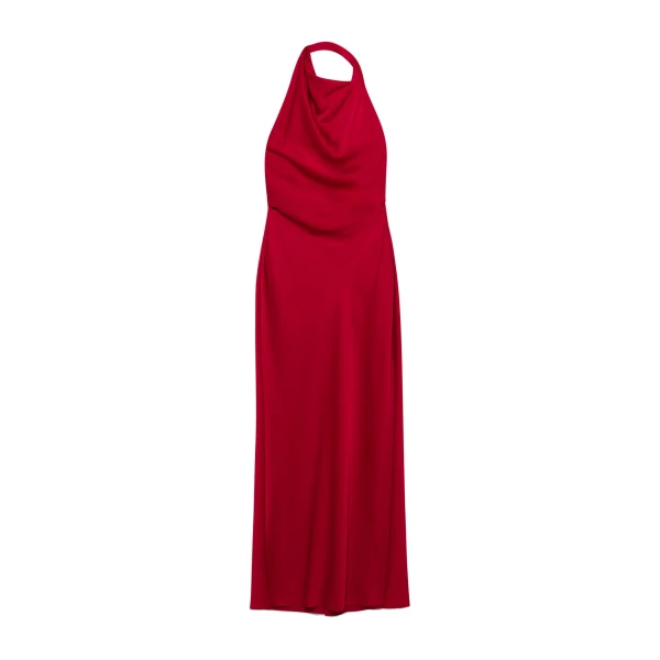 SIMKHAI Reannon Draped Gown in Lipstick