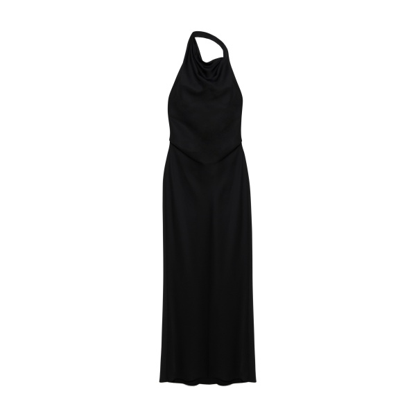SIMKHAI Reannon Draped Satin Gown in Black