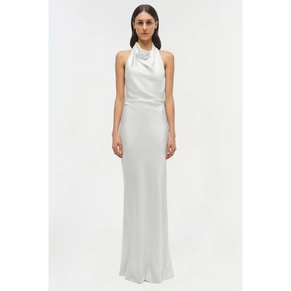 Reannon Satin Gown in Ivory - Image 6