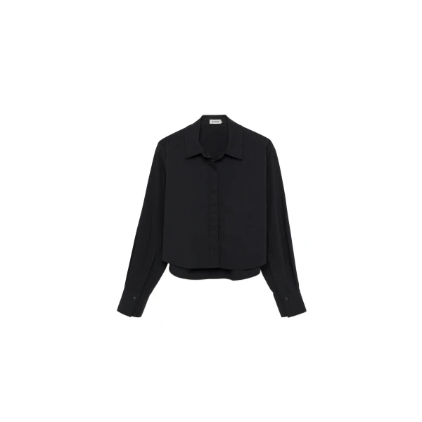 SIMKHAI Renata Cropped Shirt in Black
