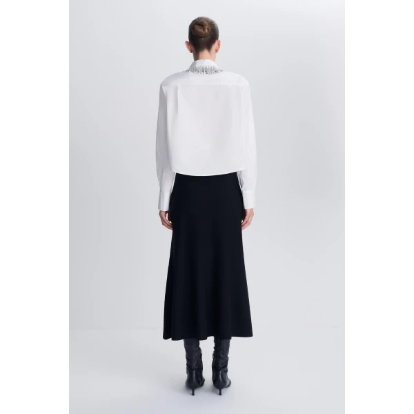Renata Embellished Button Down Shirt in White - Image 5