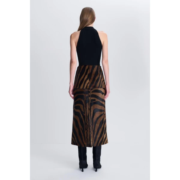 Renlen Knit Halter Top in Black - Image 5