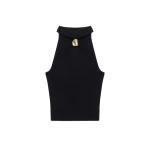 SIMKHAI Renlen Knit Halter Top in Black