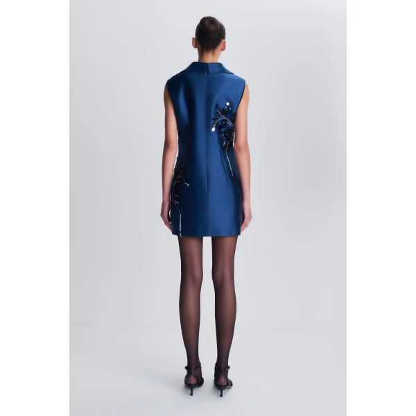 Renza Embellished Mini Dress in Ink - Image 5