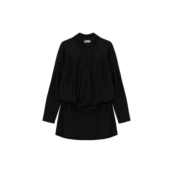 SIMKHAI Rianna Satin Mini Dress in Black