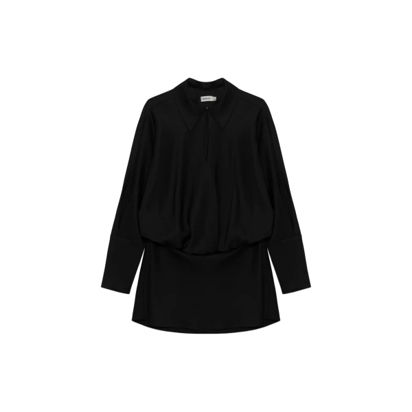 SIMKHAI Rianna Satin Mini Dress in Black