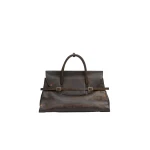 SIMKHAI River Leather Weekender Tote in Distressed Chocolate