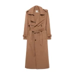 SIMKHAI Rumi Belted Wool Coat in Camel