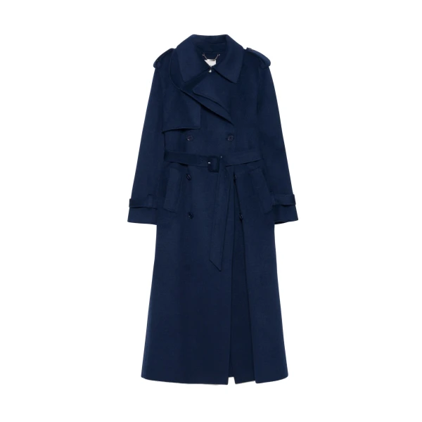 Rumi Belted Wool Coat in Midnight
