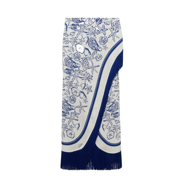 SIMKHAI Russo Linen Pareo in Blueberry Multi