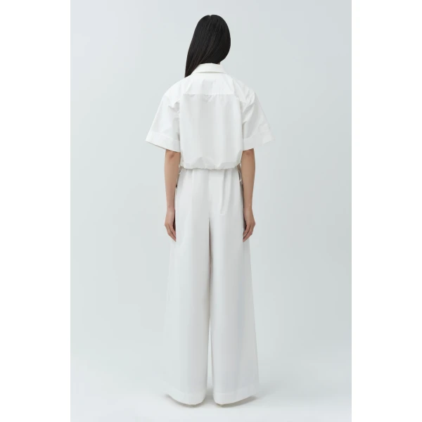 Ryett Cropped Shirt in White - Image 5