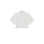 SIMKHAI Ryett Cropped Shirt in White